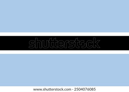 The official national flag of the Botswana. Flag of the Republic of Botswana. Flag day. Vector illustration