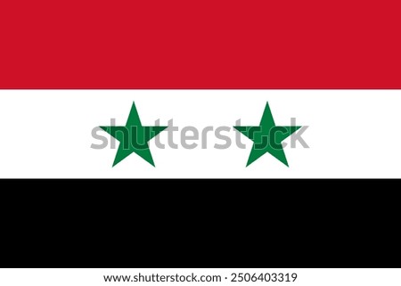 The official national flag of Syria. Flag of the Syrian Arab Republic. Vector illustration