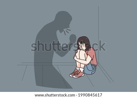 Similar – Image, Stock Photo Little girl attacked by a dog