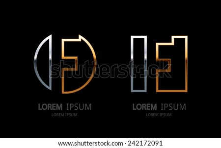 Letter F logo. Alphabet logotype vector design.