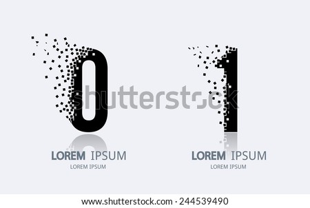 Number 0 and 1 logo. Vector logotype design.