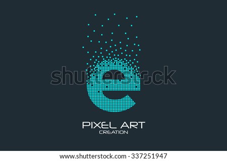 Pixel art design of the E letter logo.