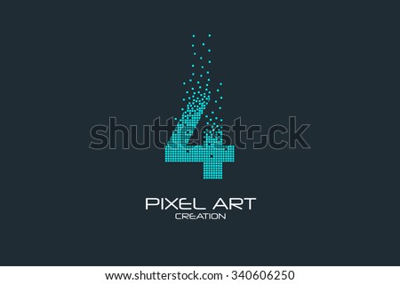 Pixel art design of the 4 number logo.