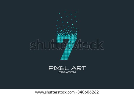 Pixel art design of the 7 number logo.