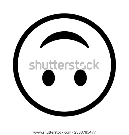 Emoticon Upside-Down Face Emoji outline isolated on white background. Emoji Upside-Down Face Emoji vector line icon.