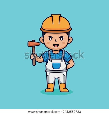 imple mascot logo plumber character design