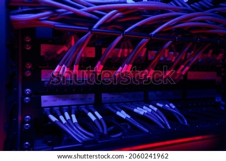 Structured network cabling system in data center Foto stock © 