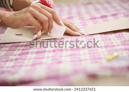 Similar – Image, Stock Photo Close-up of craftswoman working on her pottery in workshop