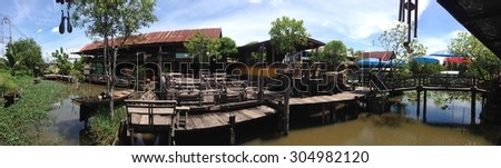 Waterside House panorama, Public place in Thailand,  not use property release