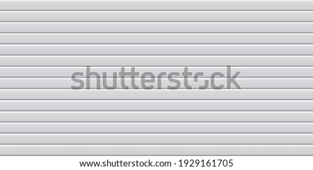 Vector seamless pattern of white wavy slate. Galvanized iron sheet. Colored corrugated metal roofing sheet texture background. Metal roof, metal siding, profiled sheeting for covering or fencing. Foto stock © 
