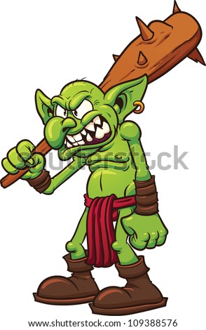 Angry Cartoon Troll. Vector Illustration With Simple Gradients. All In ...