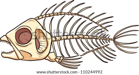 Fish Skeleton. Vector Illustration With Simple Gradients. All In A ...