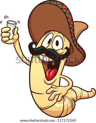 Cartoon Tequila Worm. Vector Clip Art Illustration With Simple ...