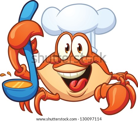 Cartoon Crab Chef. Vector Clip Art Illustration With Simple Gradients ...