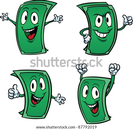 Cartoon Money. Vector Illustration With Simple Gradients. Each In A ...