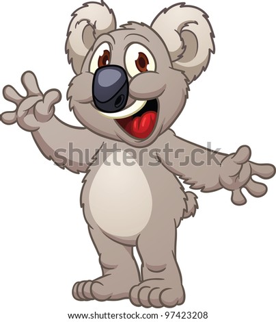 Cute Cartoon Koala. Vector Illustration With Simple Gradients. All In A ...