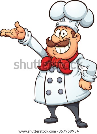 Fat Cartoon Chef. Vector Clip Art Illustration With Simple Gradients ...