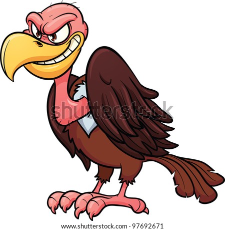 Evil Looking Cartoon Vulture. Vector Illustration With Simple Gradients ...