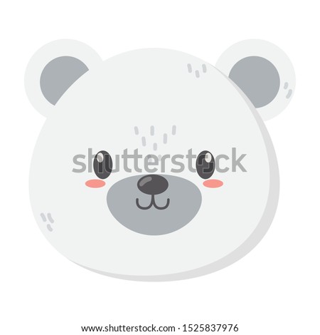 polar bear face animal icon white background vector illustration