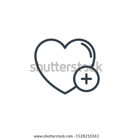 heart plus icon line design image illustration