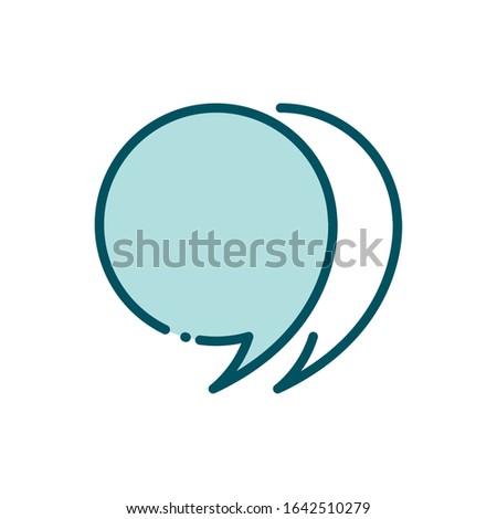 speech bubble chat social media line and fill vector illustration