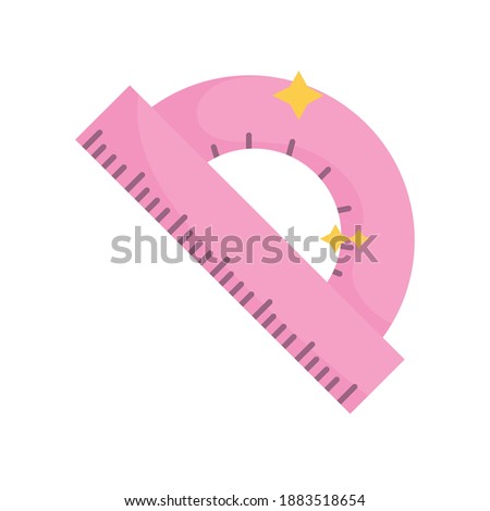 back to school geometry protactor supply icon isoalted image vector illustration