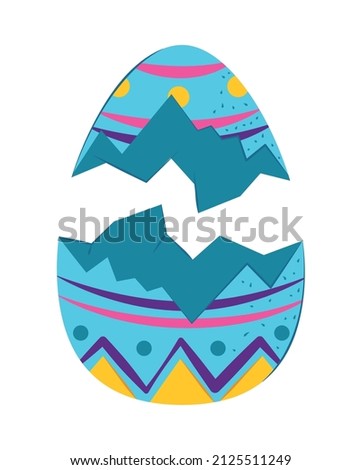 broken easter egg icon isolated