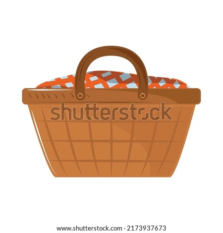 picnic basket with tablecloth icon isolated Foto stock © 