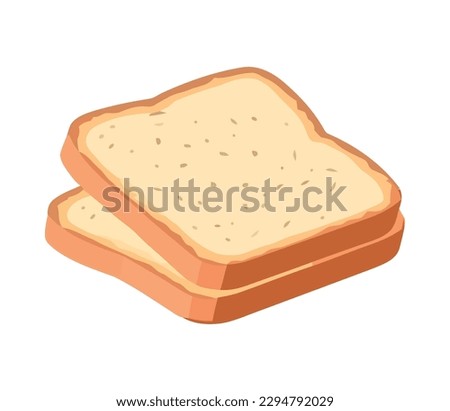 Freshly baked bread slice, a symbol of healthy eating icon isolated