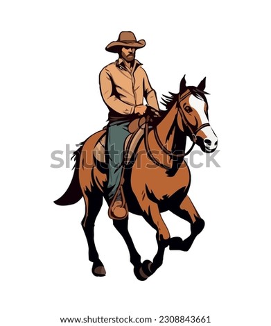 cowboy riding stallion in competition icon