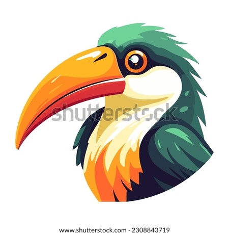 exoric bird large beak icon isolated