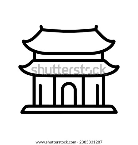 chinese temple icon vector isolated