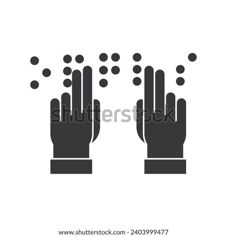 braille icon with hand reading vector isolated