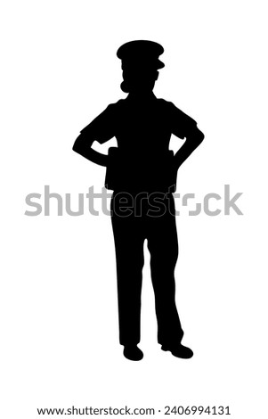 police silhouette female illustration design