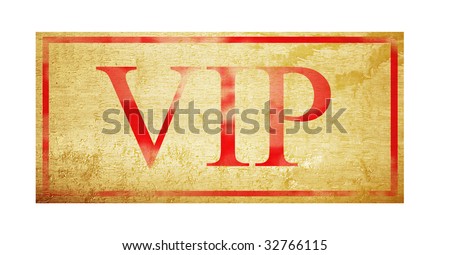 VIP ticket over wooden background. Isolated image