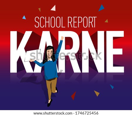 karne. karne heyecanı. School Report. A text saying karne