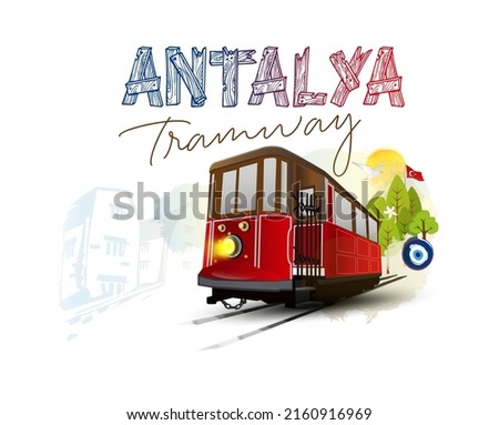 Logo design with 'antalya tramvay' text Imagine de stoc © 