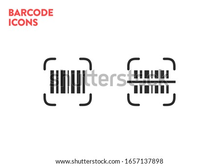 Barcode scaning icons set. Vector bar code