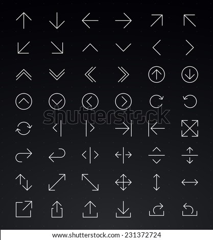 Line Arrow icon set | Vector