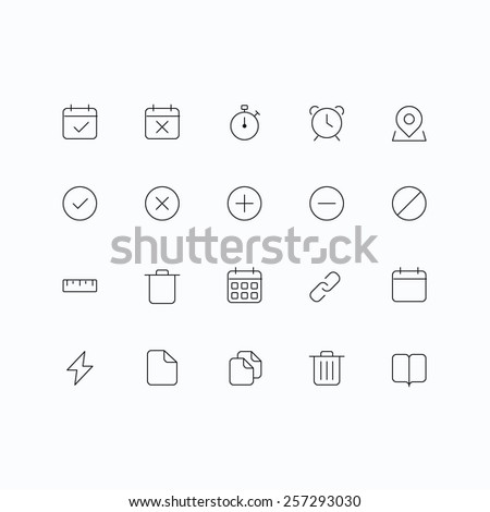 Outline vector icons for web and mobile. Thin 2 pixel stroke & 60x60 resolution 