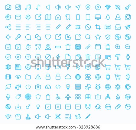 Outline vector icons for web and mobile. 152 glyph