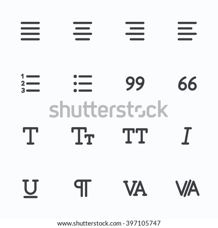 Outline vector icons for web and mobile. Text editor Icons, 4 pixel stroke & 48x48 resolution