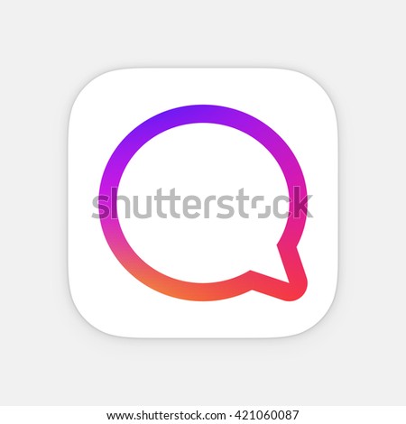 Chat App icon template. Mobile application icon. Vector colorful photo icon