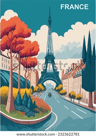 Vintage poster design of the France