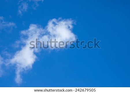 Beautiful clear blue sky with white cloud on a sunny day for freedom background