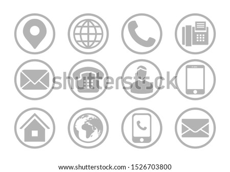 Contact Information Round Icon Set