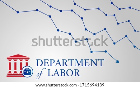 US Department of Labor Background Illustration with Arrows Down