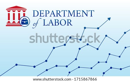 US Department of Labor Background Illustration with Growing Statistics