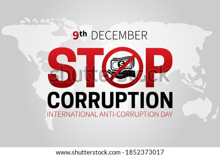 Stop Corruption and International Anti-Corruption Day Banner Illustration