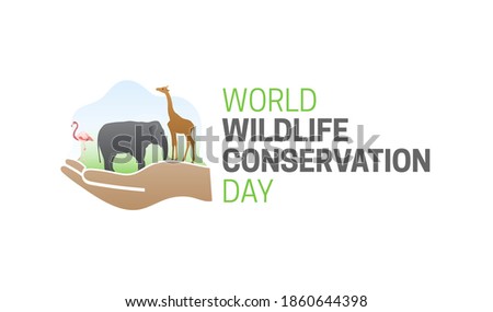 World Wildlife Conservation Day  Isolated Logo Icon with Hand